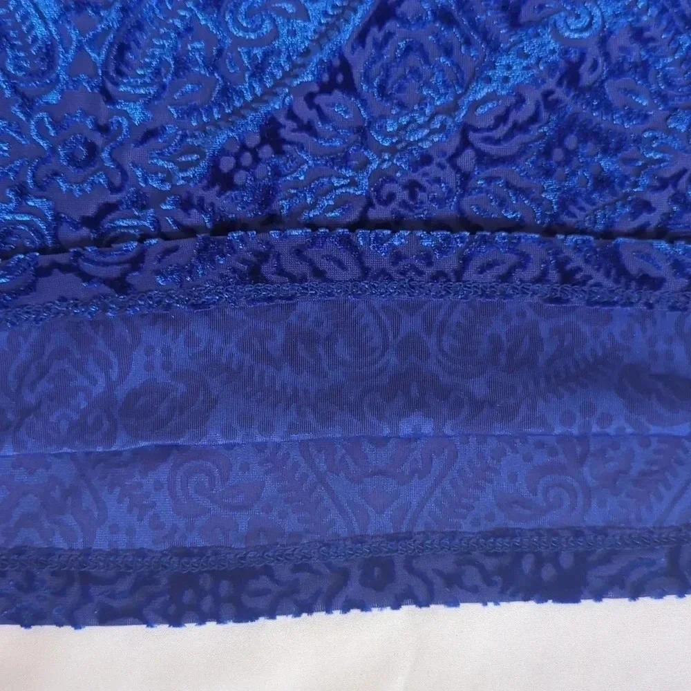 NWT LOFT Mosaic Cozy Velour Top, Cinderella Blue Size M